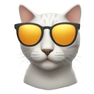Cat with sunglasses aesthetic sticker