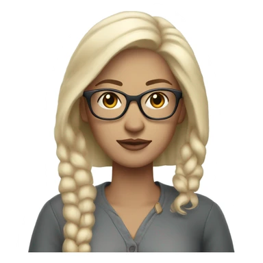 a white woman, basic style with simple, natural hair and minimal makeup, with glasses and macbook, and accessorizes with a watch , reflecting modern practicality. sticker