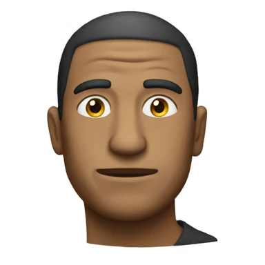 A man will stand and left side of his head the have a pepe coin on  sticker