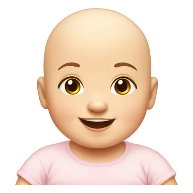 Bald little baby sticker
