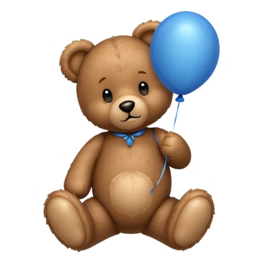 Emoji teddy set down with a baloon bleue sticker