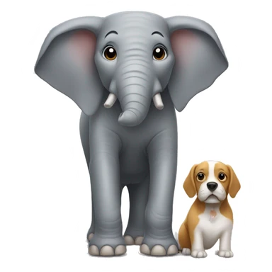 Elephant and dog sticker