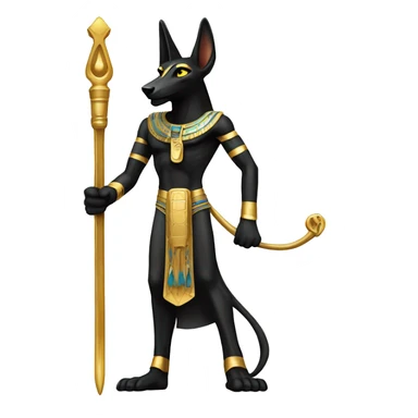 Anubis with ankh staff sticker