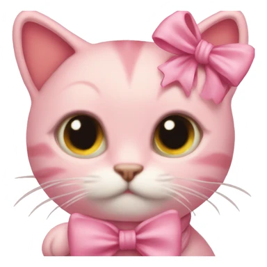 pink cats lovers with bow cute  sticker