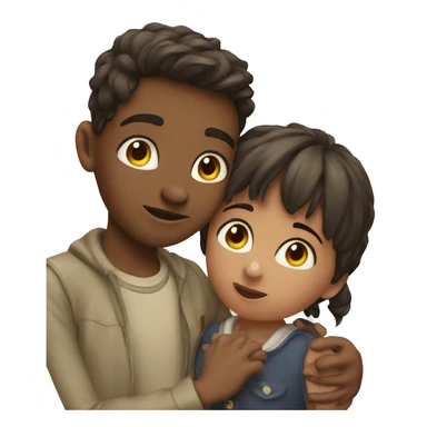 A boy kisses a girl sticker