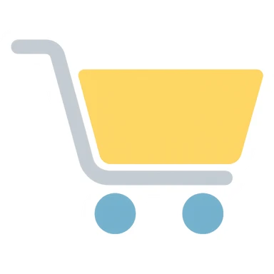shopping cart icon, clean and friendly sticker
