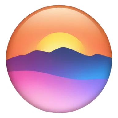 Sunset with colors orange, pink and blue  sticker
