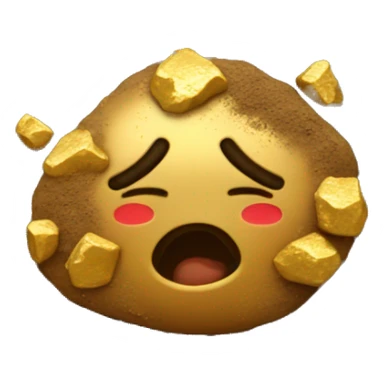 gold nuggets in dirt sticker