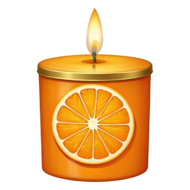 Citrus candle – orange wax in gold tin with slice design sticker