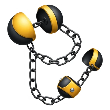 ball and chain with ankle cuff sleek black sticker