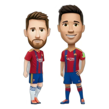 Messi et Ronaldo et le chien sticker