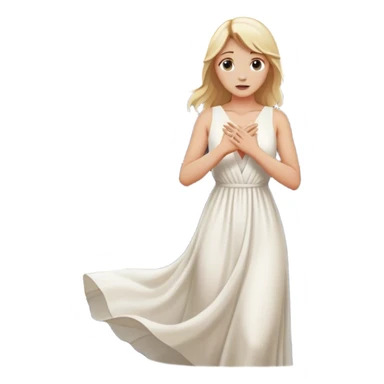 back of a blonde woman in front of a 2 crossroads paths ..places a hand on their chest, the light path, symbolizing their decision to respond instead of react with peace. light trail on mountains sticker