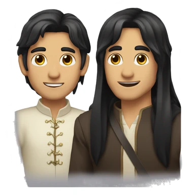 1Man 1male 1boy with long_elf_ears and black colored hair sticker