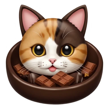 Cat eating chocolate  sticker