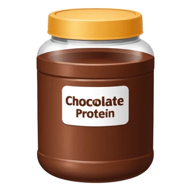 chocolate protein powder jar labeled chocolate icon sticker