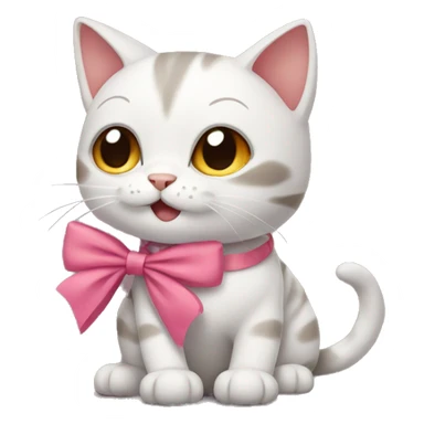 Cat whit a bow  sticker
