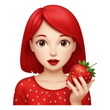 the woman eating strawberries
 sticker