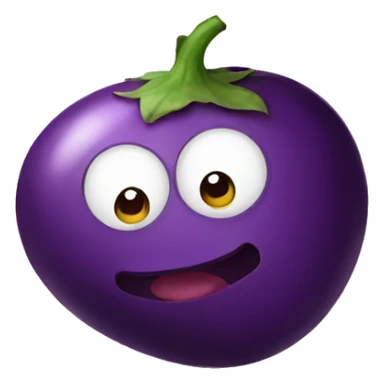 An eggplant giving a kiss sticker