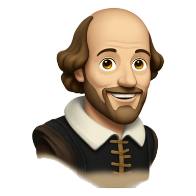 William Shakespeare with one thumbs up sticker