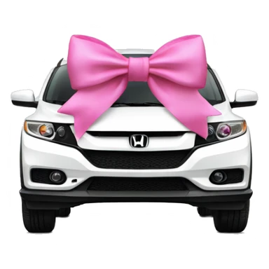 White 2024 honda HRV with pink bow sticker