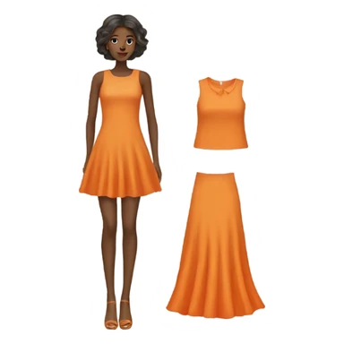 fashion orange dress sticker