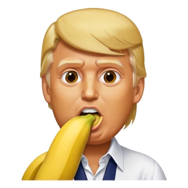 donald trump eating a banana mushroom skin tone sticker