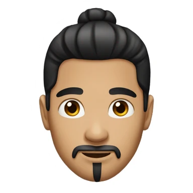 man with black hair man bun and beard and dark eyes sticker