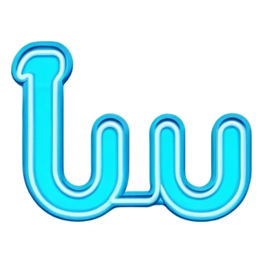 neon sign with the word Lu sticker