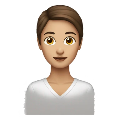 create a emoji a woman with brown eyes, brown hair sticker