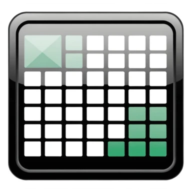 A UI icon for a spreadsheet, flat design, sharp black lines, minimalist, high contrast, isolated on white. sticker