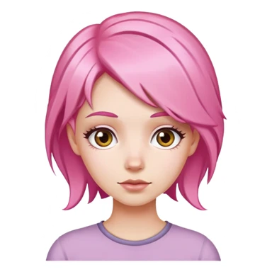 A white girl with pink hair sticker