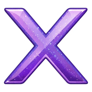glitter purple letter X sticker