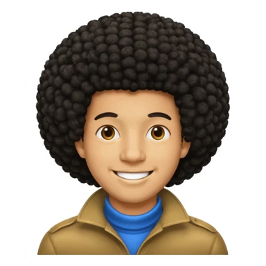 A man with an Afro sticker