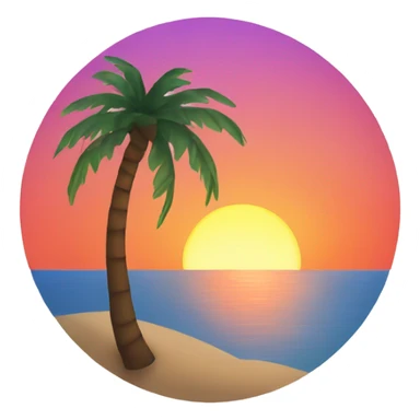 Sunset and palm tree sticker