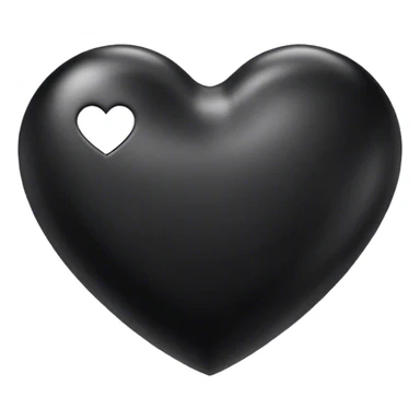 Glossy black leather heart sticker