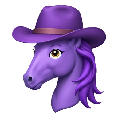 purple horse with hat sticker