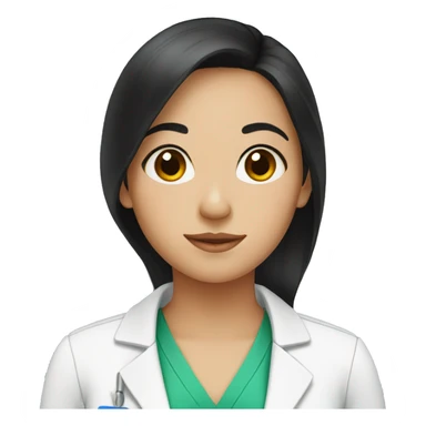 girl pharmacist with black hair sticker