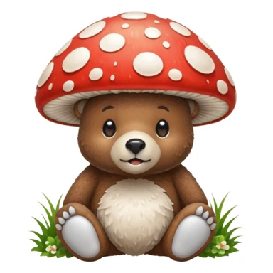Mushroom in a bear sticker
