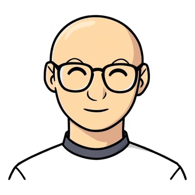 Bald man with glasses sticker