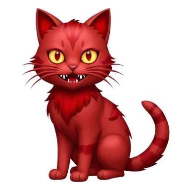 Sanguine crimson maroon burgundy carmine bloody blood-cat-Fakémon-creature (full body) sticker