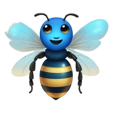 Blue bee with sparkles sticker