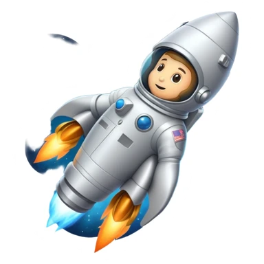 astronaut in a rocket flying through stars sticker