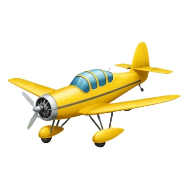 Draw a small yellow crop duster plane spraying fields below. sticker