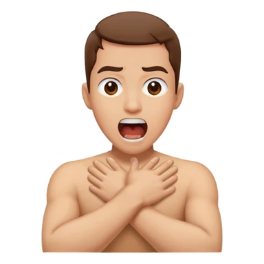 A person arms crossed around neck screaming  sticker