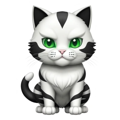 Jacked up Huge jumbo Super Duper Muscular Cat with a 10 pack full body black and white body and green eyes  sticker