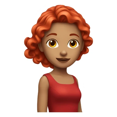 "A beautiful girl with red hair, wearing a red dress." sticker