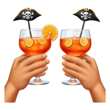 two pirate hands cheering with aperol cocktails sticker