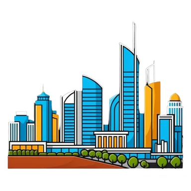 Astana Kazakhstan cityscape with modern architecture sticker