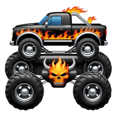 Big car monster truck with flames sticker