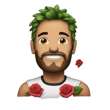 Dos manos agarrando dos rosas cruzadas entre ellas y la agarran desde el tallo y en las manos una ponga sauce y en la otra boyz y ese tatuaje entre los nudillos ambos  sticker